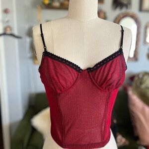 Elegant Red Lace Bustier